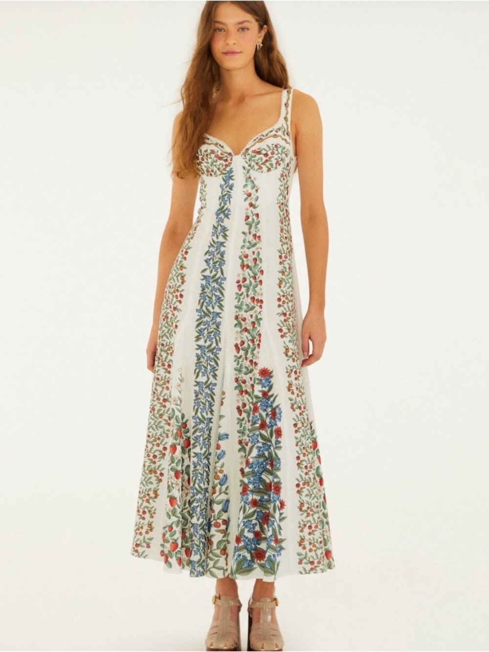 FARM Rio Off White Fruit Beauty  Maxi Dress